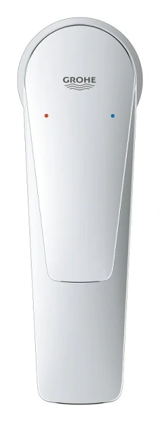 Смеситель для раковины Grohe BauEdge с ограничителем температуры 23761001 (детальная фотография), высокие, из латуни, округлая форма