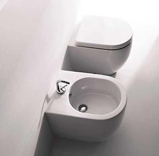 Биде напольное Kerasan Flo белое 312001*1 (детальная фотография), напольные, приставные