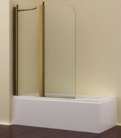 Шторка для ванны Romance Collection Visby VS.B2.50/60.REV (детальная фотография), хромированный профиль, бронзовый профиль, золотой профиль