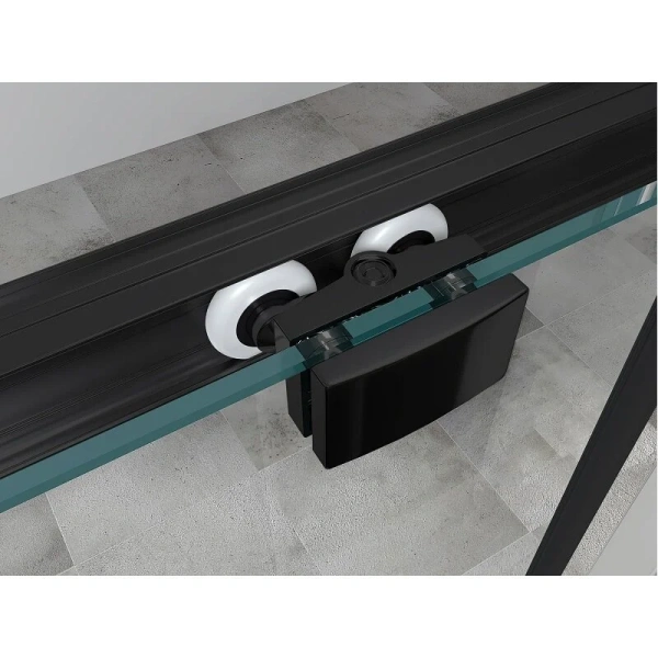 Душевой уголок Abber Schwarzer Diamant 140х90 см профиль черный AG30140B-S90B-S90B (детальная фотография), стеклянные, пристенные, без поддона