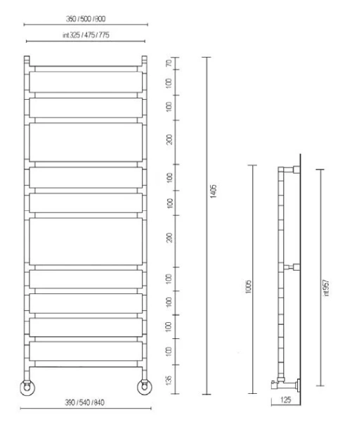 Полотенцесушитель водяной Margaroli Sereno 484-8S, 8 секций (детальная фотография), современные, hi-tech