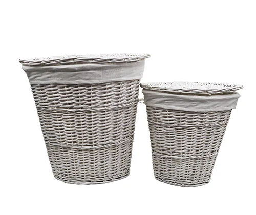 Корзина для белья WasserKRAFT Vils плетеная WB-560-L (детальная фотография), белые