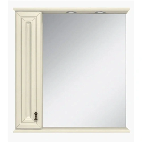 Зеркальный шкаф с подсветкой Misty Лувр 65 см слоновая кость правый - фото 4