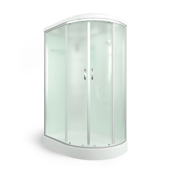 Душевая кабина левосторонняя, задняя стенка белая, стекло матовое, Erlit Comfort ER4512PL-C3 ER4512PL-C3-RUS (детальная фотография), асимметричные