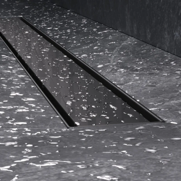 Душевой лоток Am.Pm MasterFlow 80 см черный матовый W01SC-U11-080-04BM (детальная фотография), с сухим затвором, с мокрым затвором