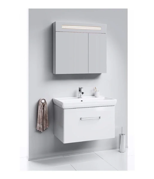 Тумба с раковиной подвесная Aqwella Нео NEO01081 80 см с одним ящиком (детальная фотография), в наличии