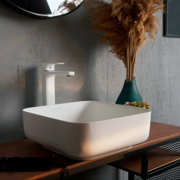 Раковина Montebianco Loreto Piazza 36 см белая матовая 12018 (детальная фотография), белые