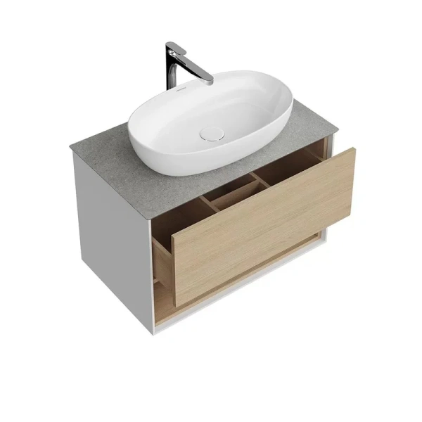 Тумба под раковину подвесная Kerama Marazzi Plaza Modern 80 см дуб виченца PLB.M.80.1\OAK.V (детальная фотография), в наличии