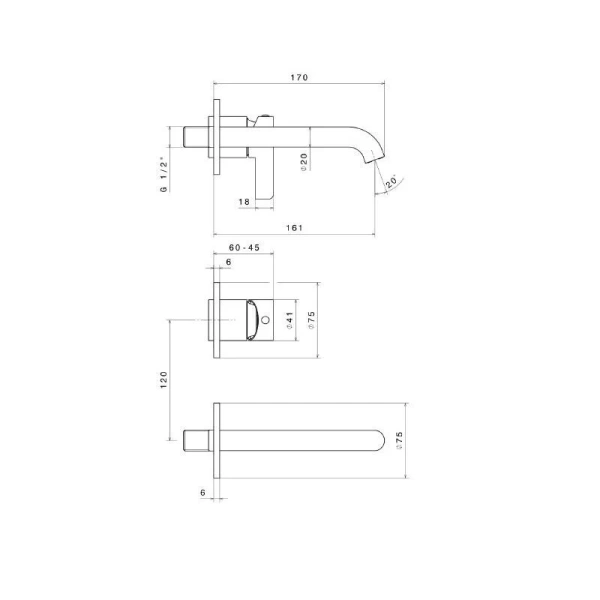 Смеситель для раковины Kerama Marazzi Linea хром 71028EKM.21.018 (детальная фотография), для раковины