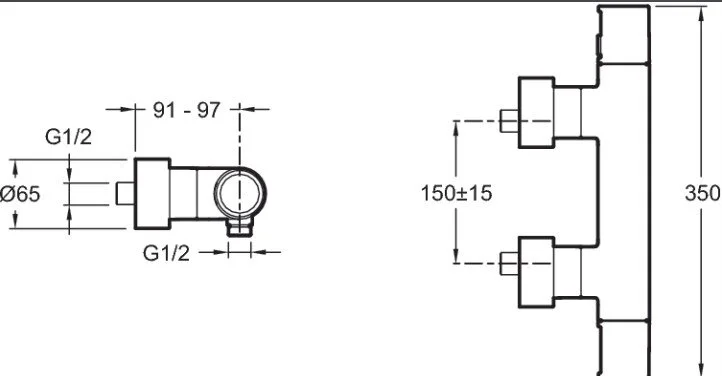Смеситель для душа Jacob Delafon Composed термостатический E73164-CP (детальная фотография), для душа