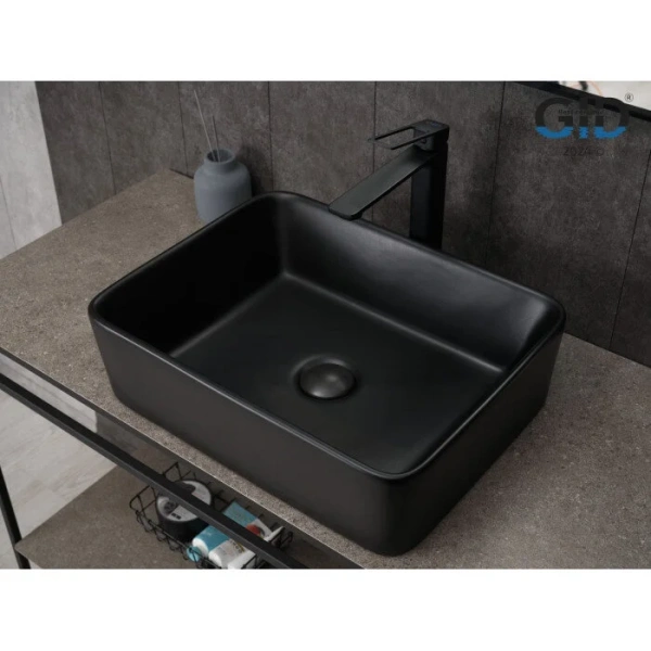 Раковина GID Geometrico Bm9103 48 см черная 53374 (детальная фотография), накладные (на столешницу)