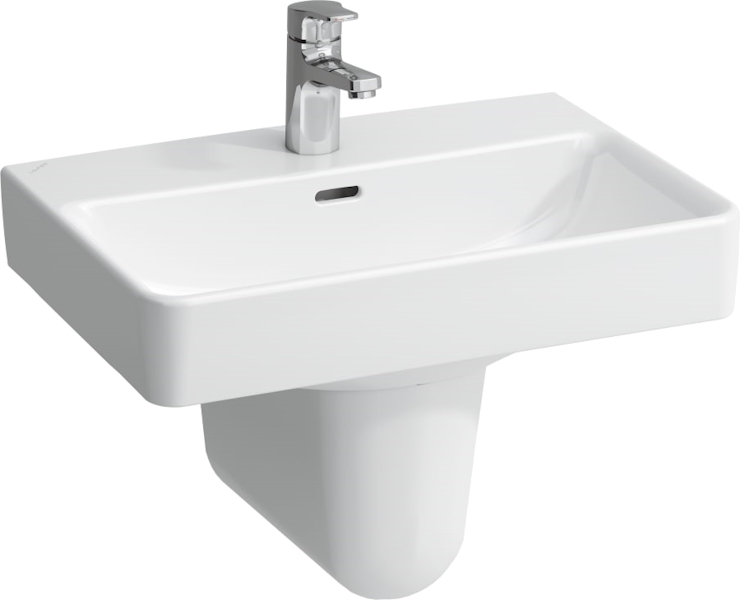 Раковина Laufen Pro S 60 см с 1 отверстием для смесителя 8.1895.9.000.104.1 (детальная фотография), подвесные, на полупьедестал, на пьедестал, пристенные