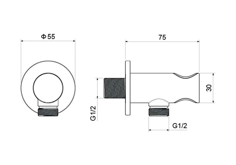 Шланговое подключение Акватек золото шлифованное AQ2464BG (детальная фотография), нет в наличии
