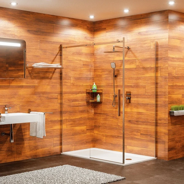 Душевой уголок WasserKRAFT Alme 130х100 см профиль хром 15R34 (детальная фотография), современные, hi-tech