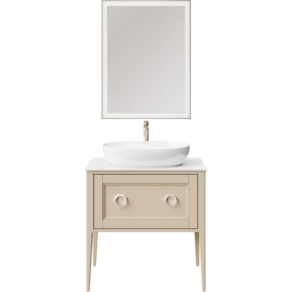 Тумба под раковину напольная Kerama Marazzi Plaza Classic 80 см капучино матовый PL.CN.80.1+1\CAP.M (детальная фотография), классика, ретро