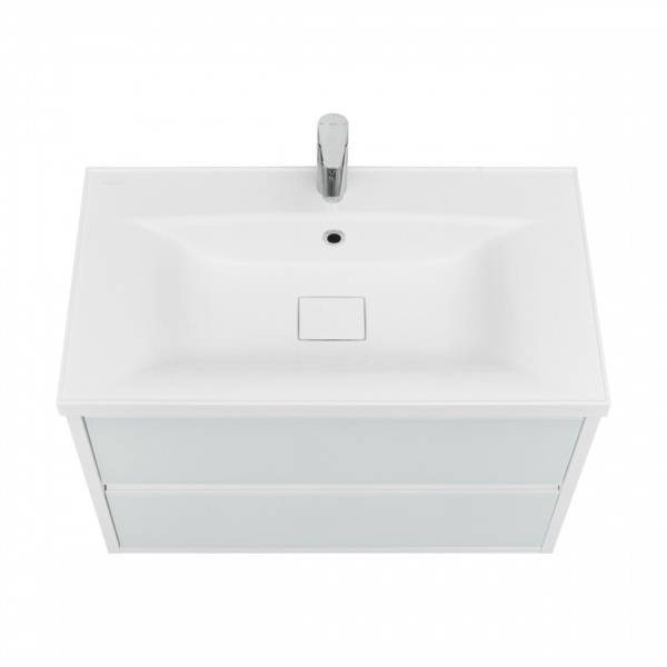 Тумба под раковину подвесная Акватон Римини 80 см белая 1A226701RN010 (детальная фотография), подвесная, пристенная