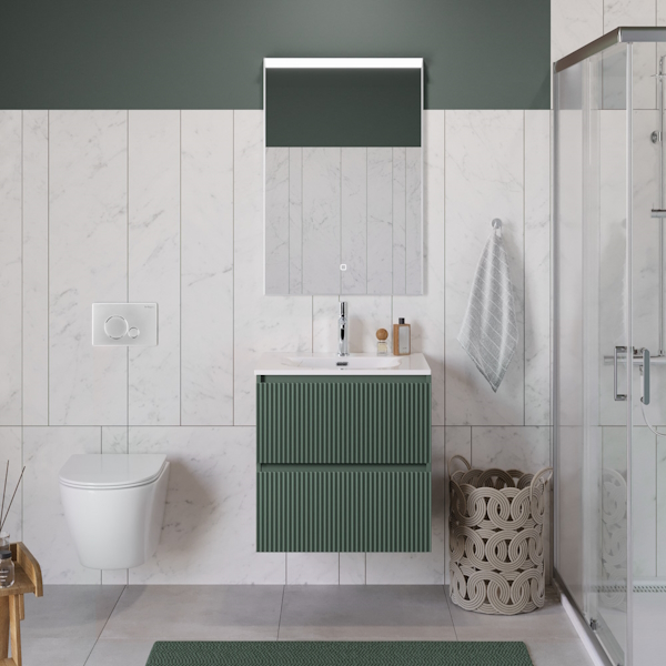 Тумба под раковину подвесная BelBagno Uno 60 см еловый матовый UNO-600-2C-SO-VO (детальная фотография), в наличии