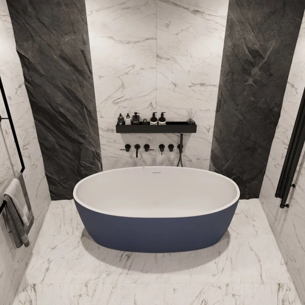 Ванна акриловая Corpa Nera Bosso CN130102, 170 х 76 см, синий матовый (детальная фотография), в наличии