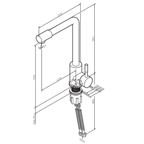 Смеситель для кухни Am.Pm X-Joy S хром F85B05000 (детальная фотография), для кухни