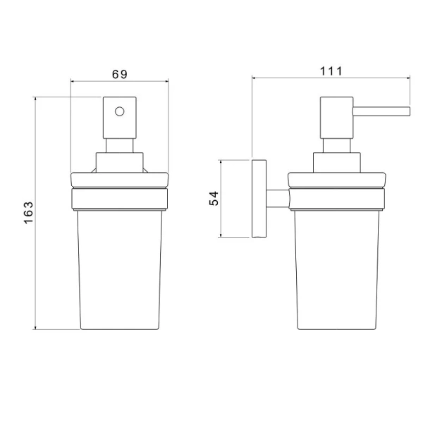 Дозатор для мыла Акватек Европа хром AQ4105CR (детальная фотография), современные, hi-tech