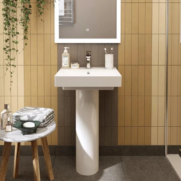 Раковина Kerama Marazzi Pro 50 см подвесная PROR.wb.50 (детальная фотография), белые