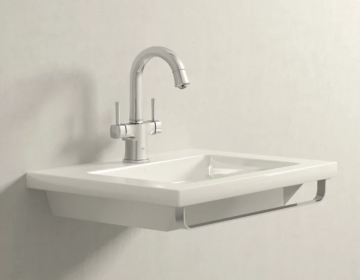 Раковина Laufen Living 65 см с 1 отверстием для смесителя 8.1643.1.000.104.1 (детальная фотография), прямоугольной формы