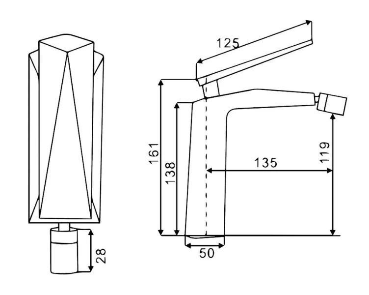 Смеситель для биде Boheme Venturo хром 376 (детальная фотография), для биде