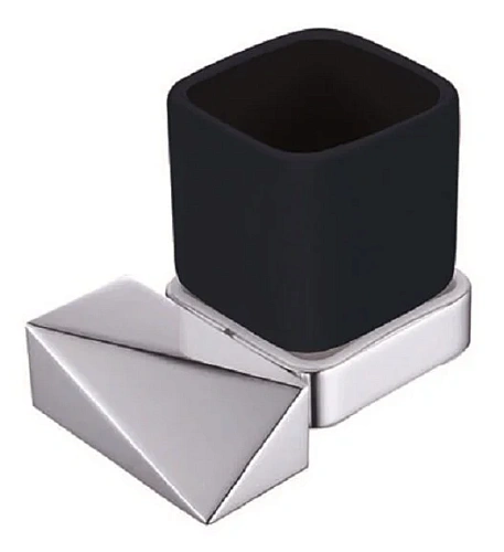 Стакан для ванной Boheme New Venturo хром/черный - фото 3