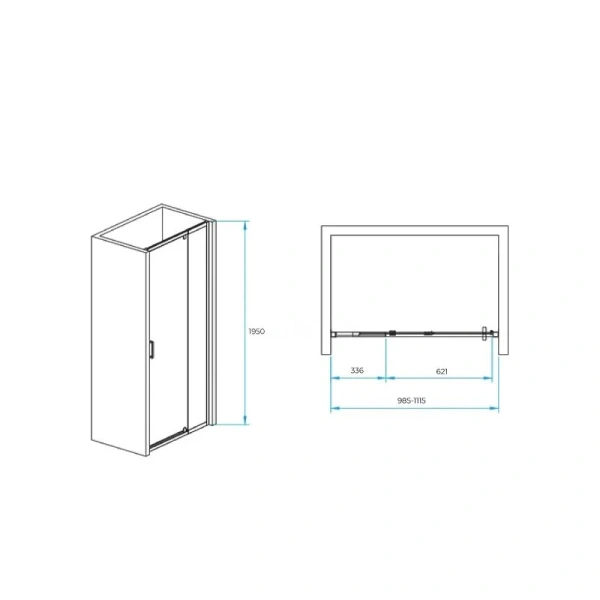 Душевая дверь в нишу RGW Passage PA-008 100 см профиль хром стекло прозрачное 350800801-11 (детальная фотография), современные, hi-tech