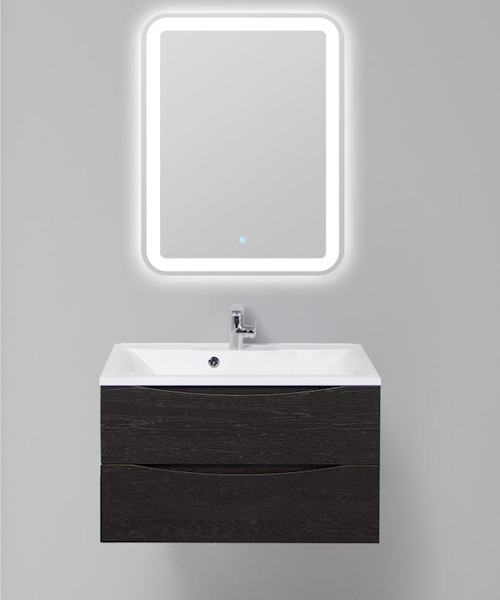 Тумба под раковину подвесная BelBagno Marino 80 см Rovere Cioccolato Amaro MARINO-800-2C-SO-RCA-P (детальная фотография), современная, hi-tech