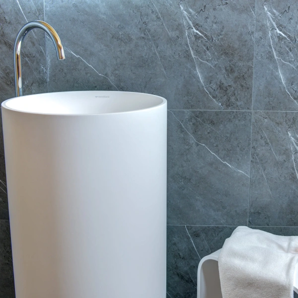 Раковина напольная Montebianco Pisa Tre 45 см белая 31082 (детальная фотография), белые