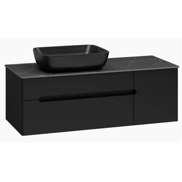 Тумба под раковину подвесная Misty Роял 120 см черная П-Роя-01120-021П2Я (детальная фотография), черная