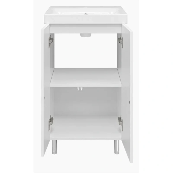 Тумба под раковину напольная Misty Лира 50 см белая Пр-Лир06050-50 (детальная фотография), современная, hi-tech
