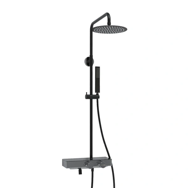 Душевая стойка WasserKRAFT Abens черная Soft-touch A114.258.218.CB Thermo (детальная фотография)
