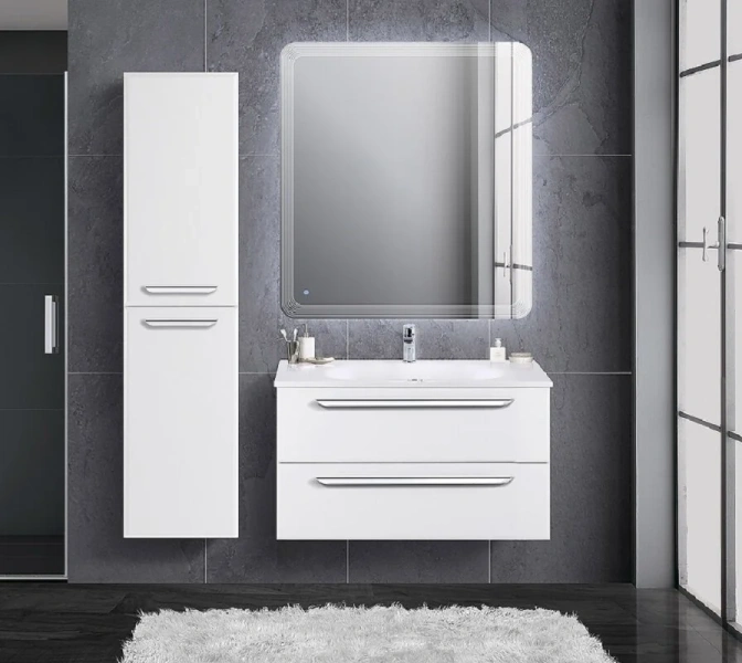 Тумба под раковину подвесная Cezares Eco 75 см bianco lucido ECO-750-2C-SO-BL (детальная фотография) index_1