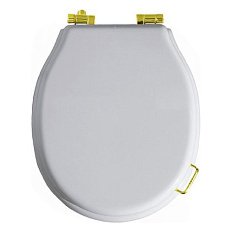 Крышка-сидение с микролифтом Simas Lante белая, петли золото