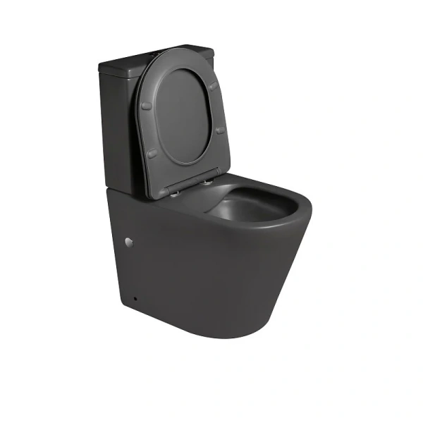 Унитаз компакт SantiLine черный SL-5014MG (детальная фотография), современные, hi-tech, круглые