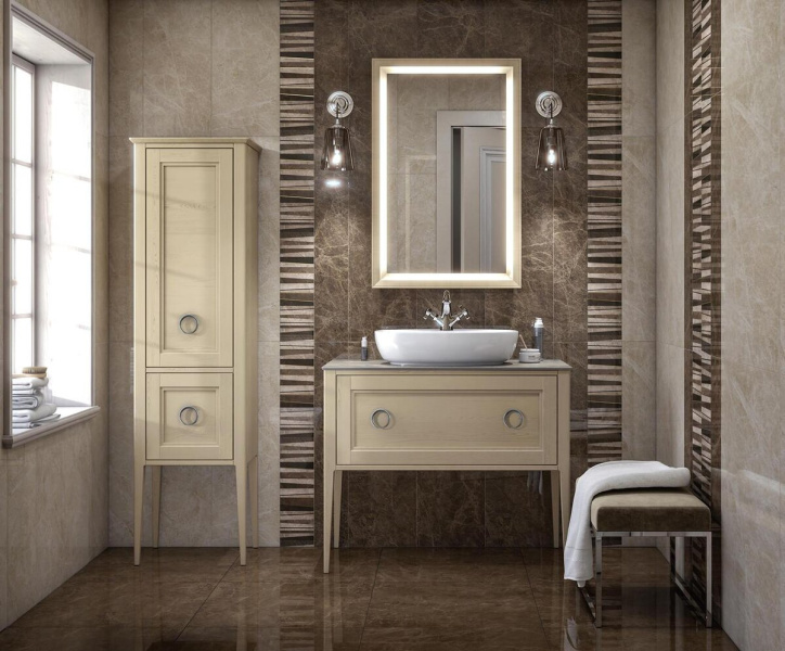Тумба под раковину напольная Kerama Marazzi Plaza Classic 100 см капучино матовый PL.CN.100.1+1\CAP.M (детальная фотография), в наличии