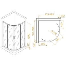 Душевой уголок RGW Passage PA-51 02085100-1 100х100 см четверть круга