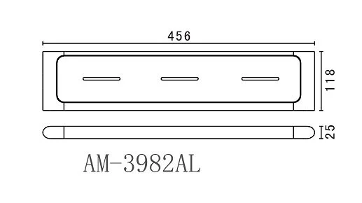 Полка для ванной Art&Max Platino AM-3982AL AM-E-3982AL (детальная фотография), современные, hi-tech