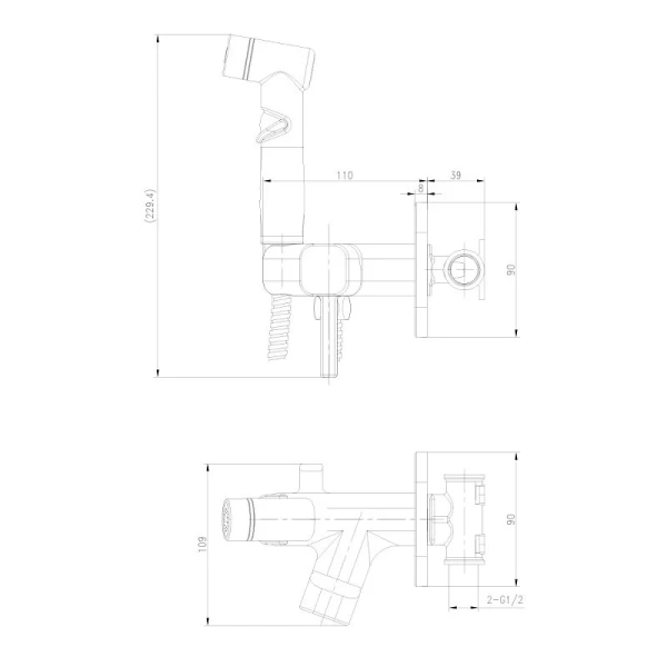 Гигиенический душ со смесителем Lemark Solo LM7165 встраиваемый (детальная фотография), для туалета