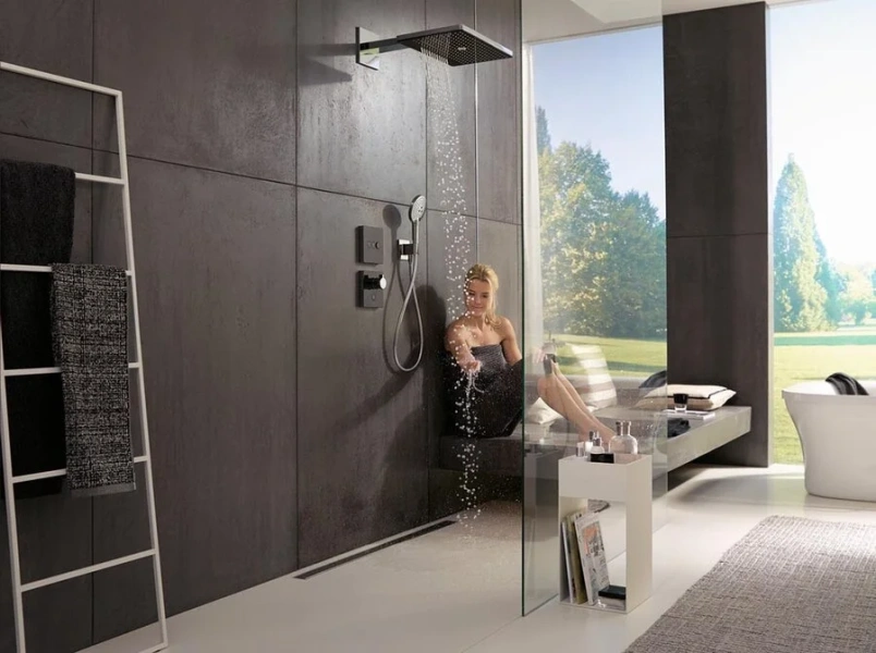Переключатель потоков Hansgrohe ShowerSelect черный/хром 15736600 (детальная фотография) index_1