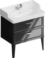 Тумба под раковину напольная Kerama Marazzi Pompei 80 см черная глянцевая