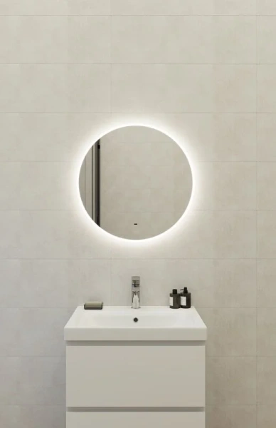 Зеркало с подсветкой Cersanit Eclipse 60 см круглое 64809 (детальная фотография), современные, hi-tech