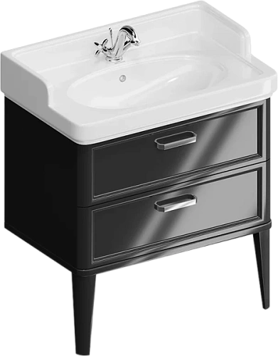 Тумба под раковину напольная Kerama Marazzi Pompei 80 см черная глянцевая - фото 2