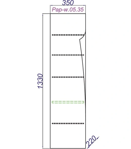 Шкаф-пенал подвесной, цвет белый, Aqwella Clarberg Papyrus 35 PAP0535 (детальная фотография), в наличии