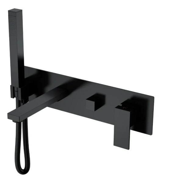 Смеситель для ванны Boheme Qubic черный матовый 474-2-B (детальная фотография)