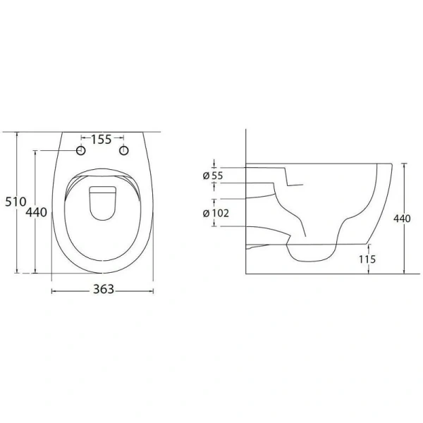 Унитаз подвесной Allen Brau Fantasy бордо 4.11004.BD (детальная фотография), подвесные, встраиваемые