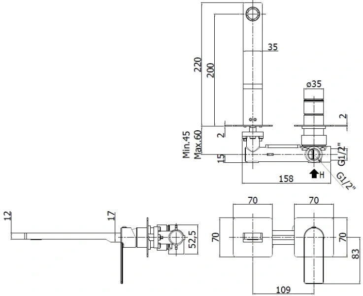 Смеситель для раковины Paffoni Tango хром TA105CR70 (детальная фотография), современные, hi-tech