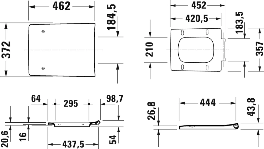 Крышка-сидение с микролифтом Duravit Viu белая 0021190000 (детальная фотография), с микролифтом